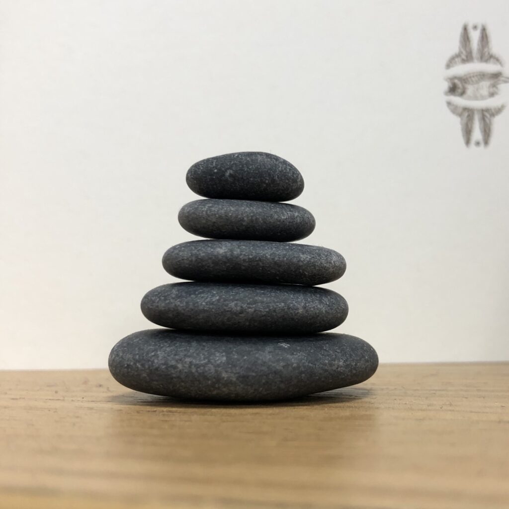 stack of five flat stones